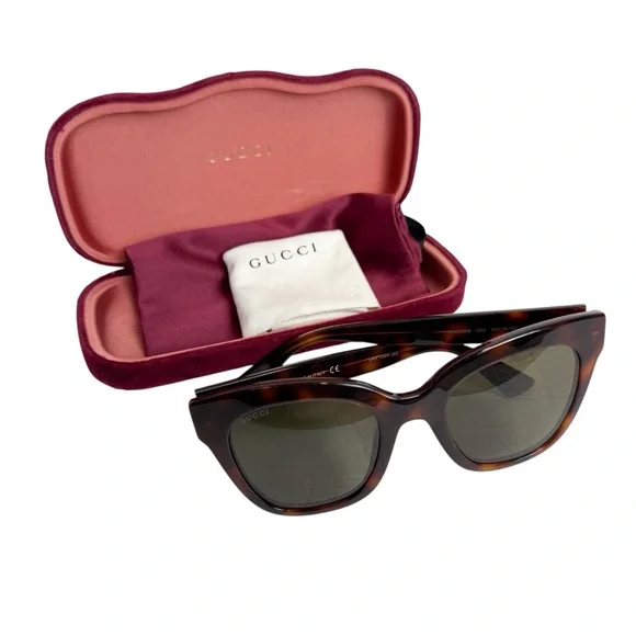 Gucci | Accessories | Gucci Havana Brown Tortoise Square  display picture 1